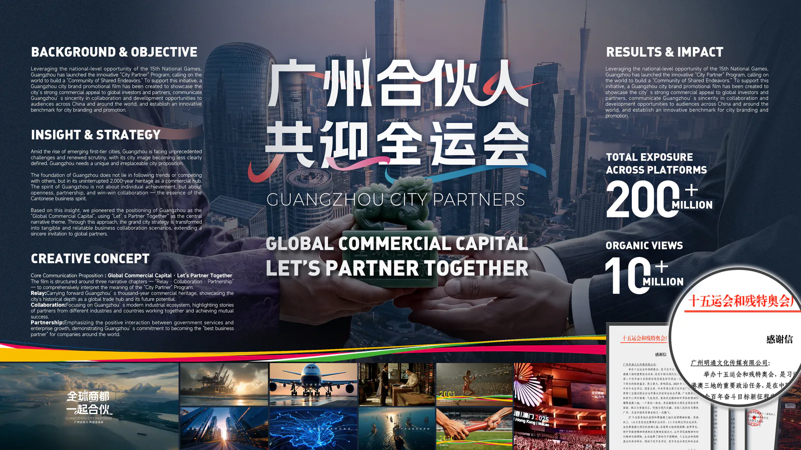 广州城市品牌相关项目项目画面:全球商都,一起合伙(项目展示 1)